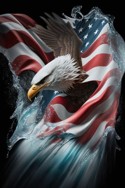 Premium AI Image | American eagle on USA flag Generative AI