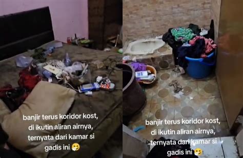 VIRAL Video Kamar Kos Cewek Ini Berantakan Penuh Sampah Koridor Sampai