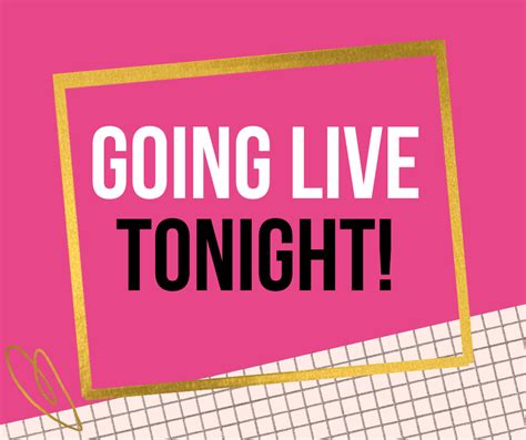 Facebook Going Live Tonight Post Gold Pink Facebook Live Graphic