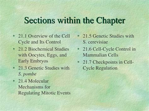 PPT Chapter 21 Regulation Of The Eukaryotic Cell Cycle PowerPoint