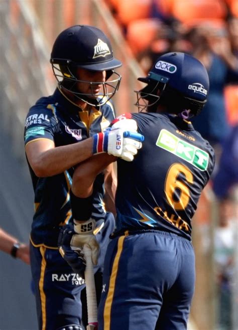 Ahmedabad Gts Batsman Shubman Gill Celebrates His Half Century