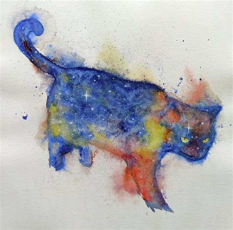 Galaxy Cat 1 Painting by Sara Winsted - Fine Art America