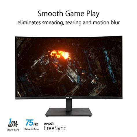 ASUS 27” 1080P Curved Monitor (VA27VQSE) - Full HD, 75Hz, 1ms, Adaptive ...