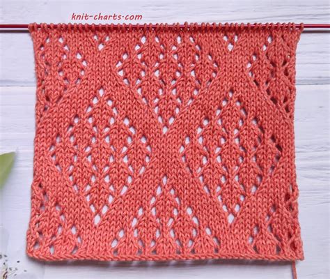 Free Knitting Patterns Lace Diamond Stitch Knitting Pattern