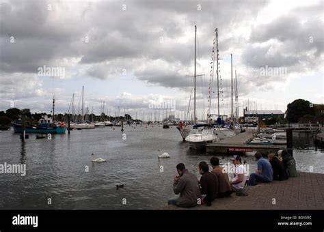 harbour  lymington hampshire stock photo alamy