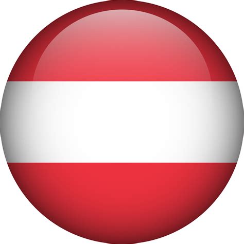 Austria Flag Button Emblem Of Austria Vector Flag Symbol Colors And