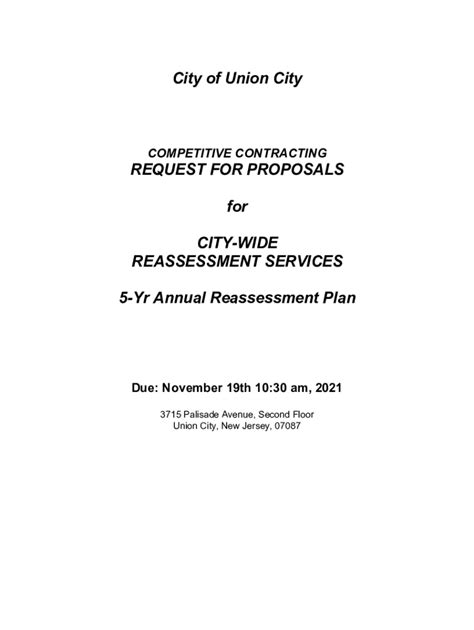 Fillable Online Notice Of Request For Proposals Town Wide Reassessment