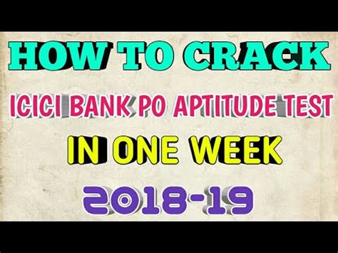 HOW TO CRACK ICICI BANK PO APTITUDE TEST IN ONE WEEK YouTube