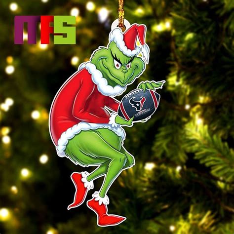 Houston Texans Nfl Grinch Stole Christmas Tree Decorations Unique Custom Shape Xmas Ornament