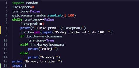 Przy użyciu generatora liczb losowych napisz program w pythonie
