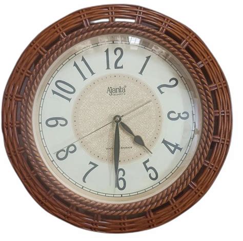 White And Brown Analog Ajanta Quartz Sweep Movement Wall Clock For