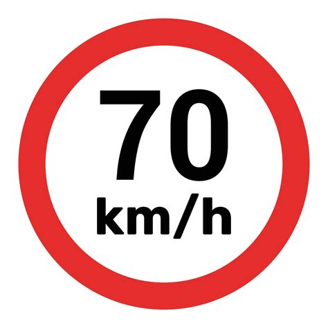 Speed Limit Sign 70 Km H Icon Vector Illustration 30718108 Vector Art