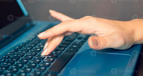 Closeup female hands on laptop keyboard 21093633 Stock Photo at Vecteezy