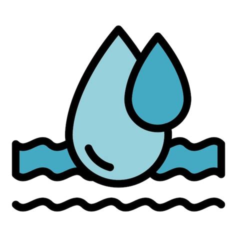 Guardar El Icono De Agua De Mar Contorno Vector Gota Limpia Eco Grifo