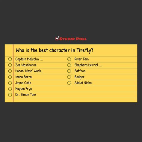 Who is the best Firefly character : firefly