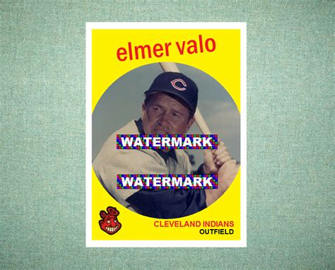 Elmer Valo Cleveland Indians Style Custom Baseball Art Card Ebay