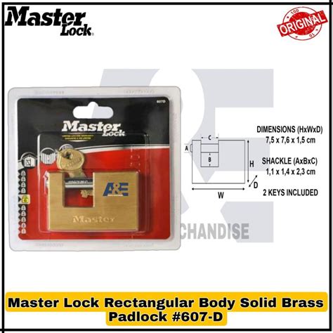 Master Lock Rectangular Solid Brass Padlock 607 D Lazada PH