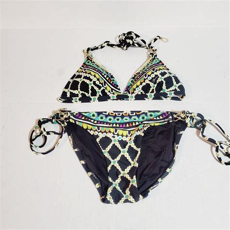 Trina Turk Women Kon Tiki Bikini Swimsuit Size Small Gem