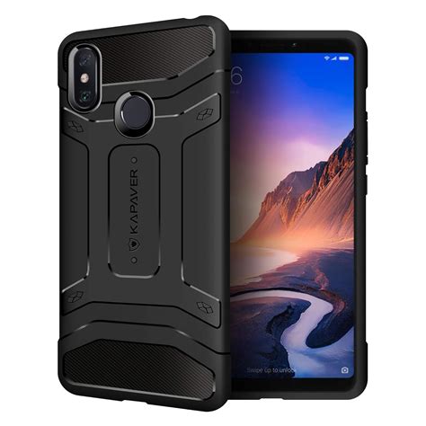 KAPAVER Rugged Back Cover Case For Xiaomi Mi Max 3 MIL STD 810G