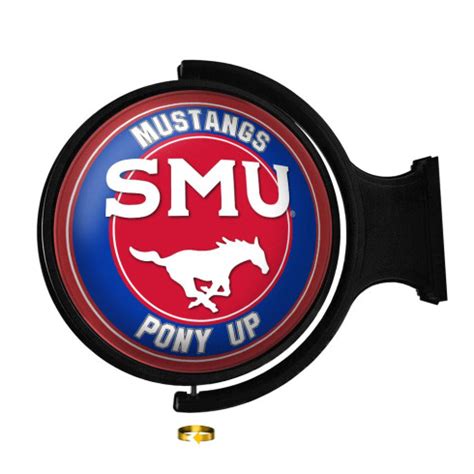 SMU Mustangs Mascot Logo Rotating Lighted Wall Sign, NCSMUM-115-02