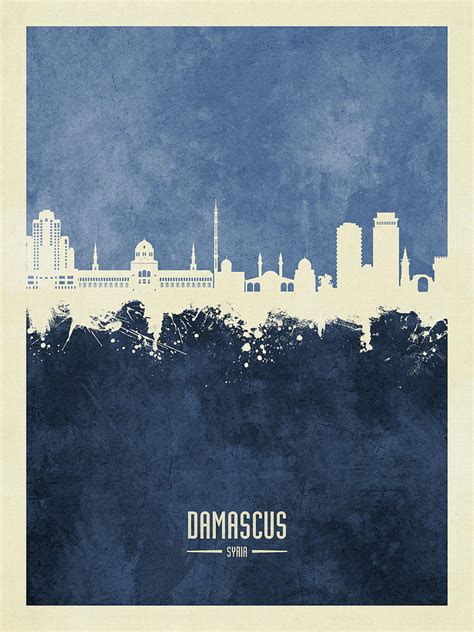 Damascus Syria Skyline Digital Art by Michael Tompsett - Pixels