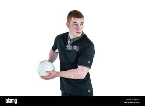 Rugby player about to throw a rugby ball Stock Photo - Alamy