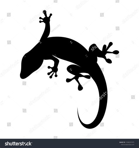 Gecko Silhouette Vector Stock Vector (Royalty Free) 1038297475