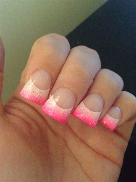 Hot pink ombre wide nails | Wide nails, Square nails, Colorful nail designs