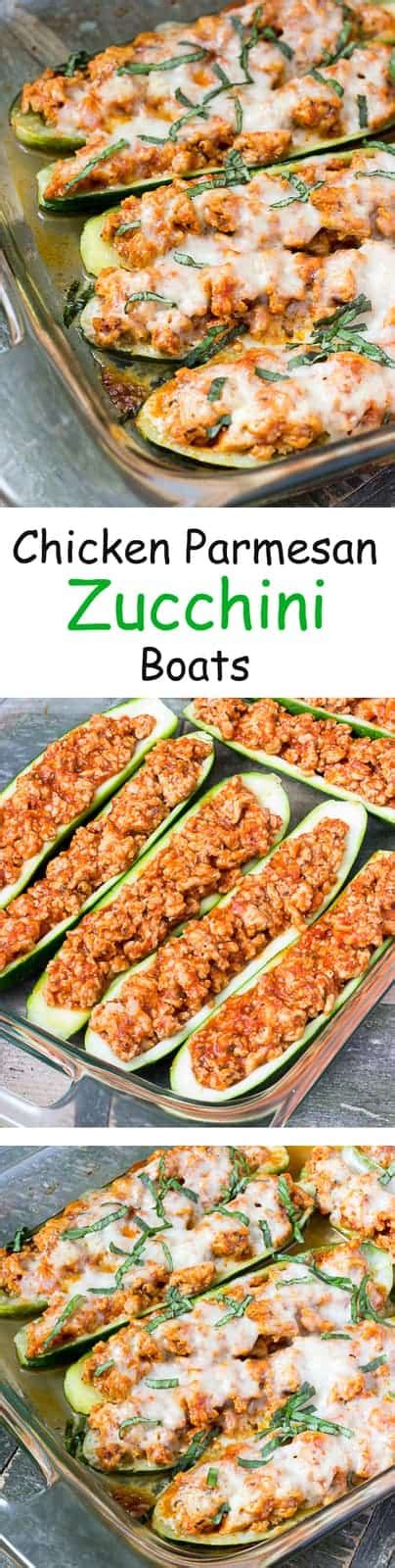 Chicken Parmesan Zucchini Boats The Wholesome Dish