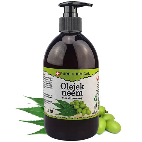 OLEJEK NEEM NIERAFINOWANY NATURALNY TŁOCZONY NA ZIMNO DOZOWNIK 500ml