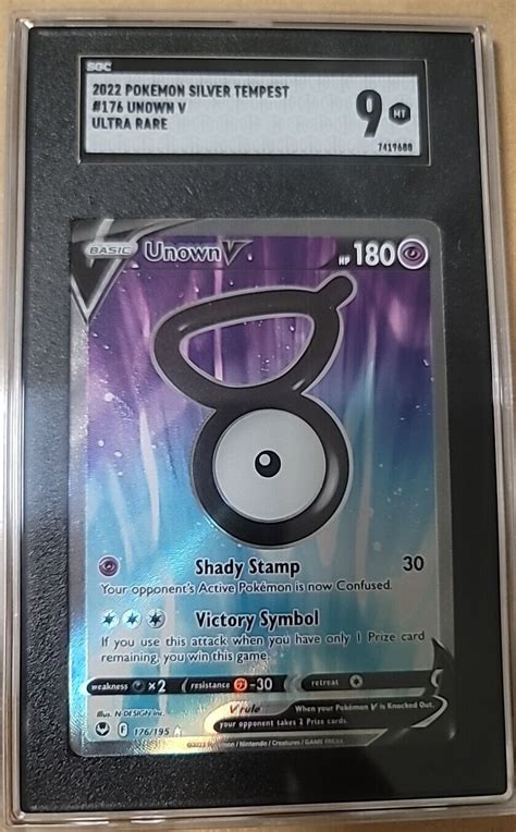 Pokémon TCG Unown V Sword Shield Silver Tempest 176 195 Holo Ultra