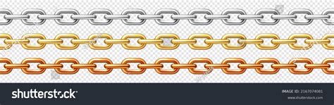 Realistic Seamless Golden Silver Bronze Chains Stock Vector Royalty