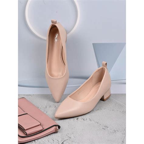 Buy Jove Women Nude Solid Ballerinas Online