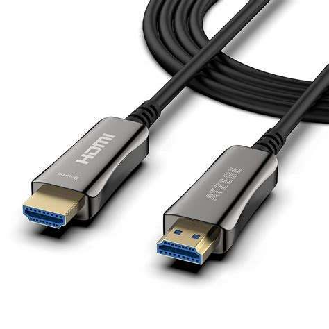 Atzebe Fiber Optic Hdmi Cable Ft Fiber Hdmi Cable Supports K Hz