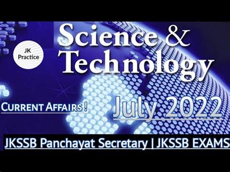 Science And Technology Jkssb July 2022 Current Affairs Jkssb VLW