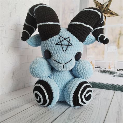 Crimson Plush Toy Baphomet Weird Stuff Animals Creepy Cute Etsy