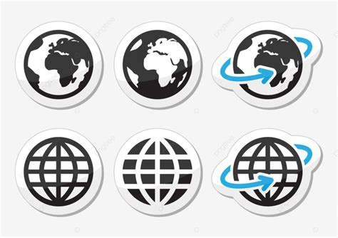 Globe Earth Vector Icons Set With Reflection Graphic Travel Communicate