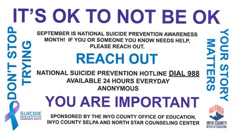 September in National Suicide Prevention Awareness Month - Sierra Wave ...