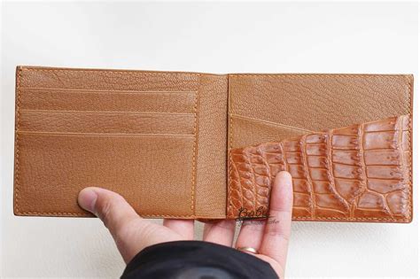 Honey Brown Alligator Wallet For Men Handmade Alligator Leather Bifold Wallet Wl295 Babu