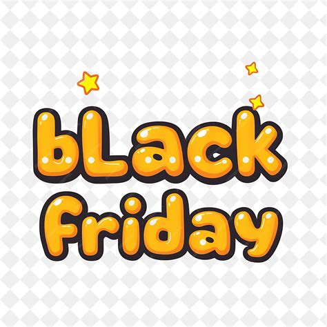 Kawaii Text Black Friday With Shiny Stars and Cute Bears Text Is Bold