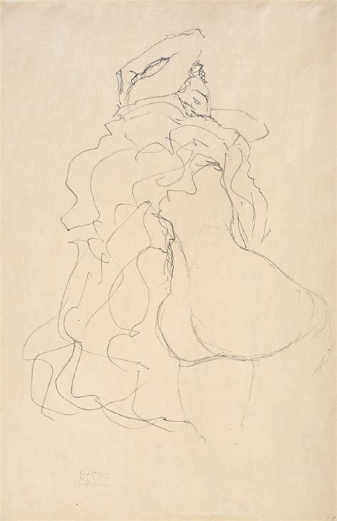 Back View Of A Reclining Female Semi Nude With Raised Arms Study For