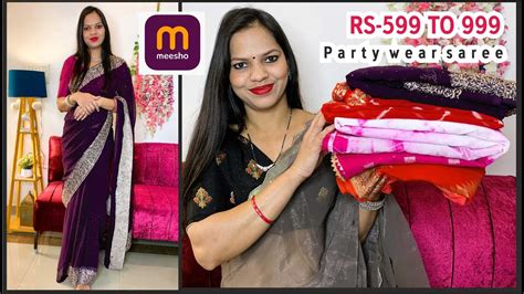 Meesho Saree Haul Under Rs 399 To 699 JIMMY CHOO SAREE YouTube