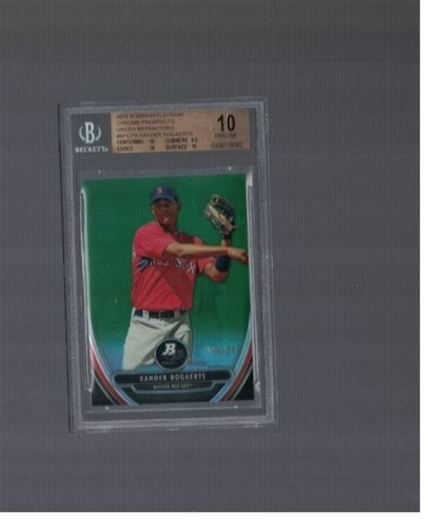 Xander Bogaerts 2013 Bowman Platinum Chrome Prospects Green Refractor