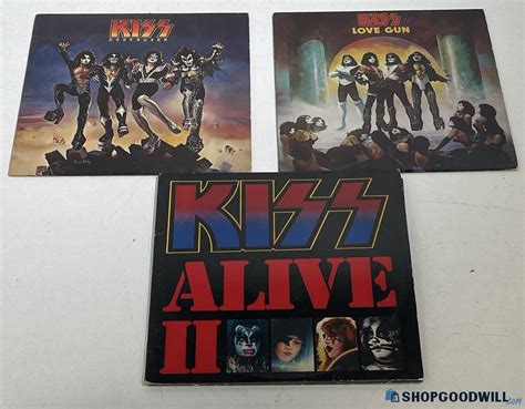 Kiss Vinyl Records Album Collectible Lot Of 3 Pcs