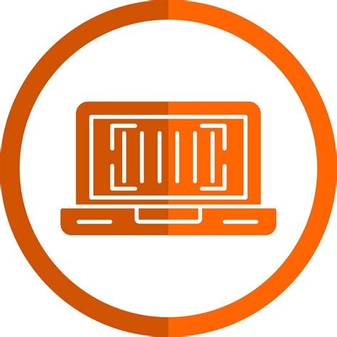 Barcode Glyph Orange Circle Icon Vector Art At Vecteezy