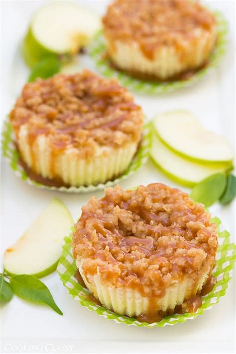 Caramel Apple Mini Cheesecakes With Streusel Topping Cooking Classy