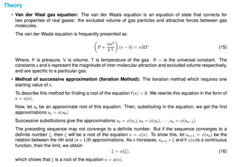 Solving Van Der Waals Gas Equation For Volume Of A Real Gas By The