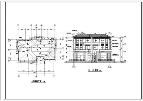 某地区双拼别墅建筑设计施工cad图双拼别墅土木在线