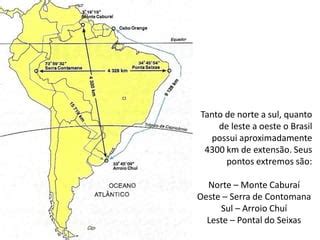 Distância De Norte A Sul Do Brasil - Localização geográfica do brasil | PDF