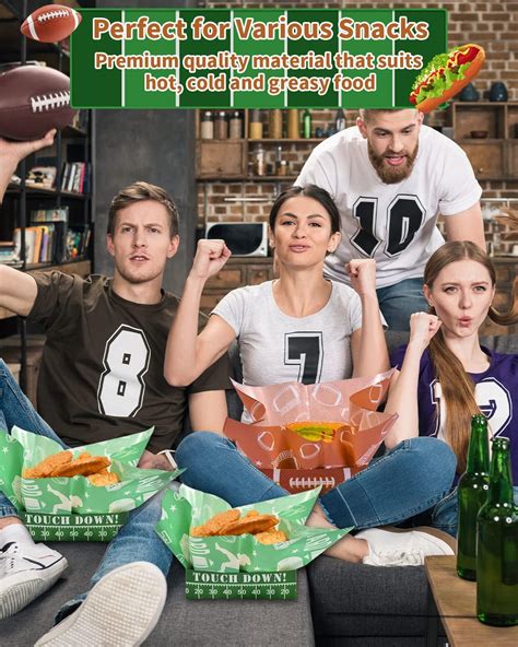 YAYIP Paquete de 50 bandejas de papel desechables con estilo de fútbol